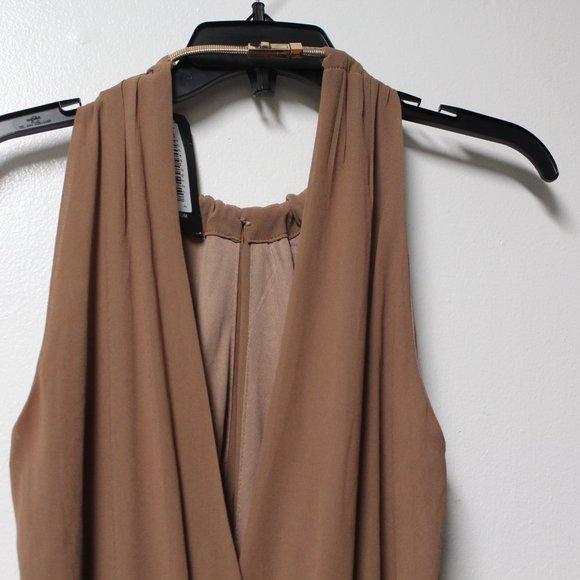 Miss Avenue Mocha V Neck Jumpsuit Medium NWT - Picture 2 of 13